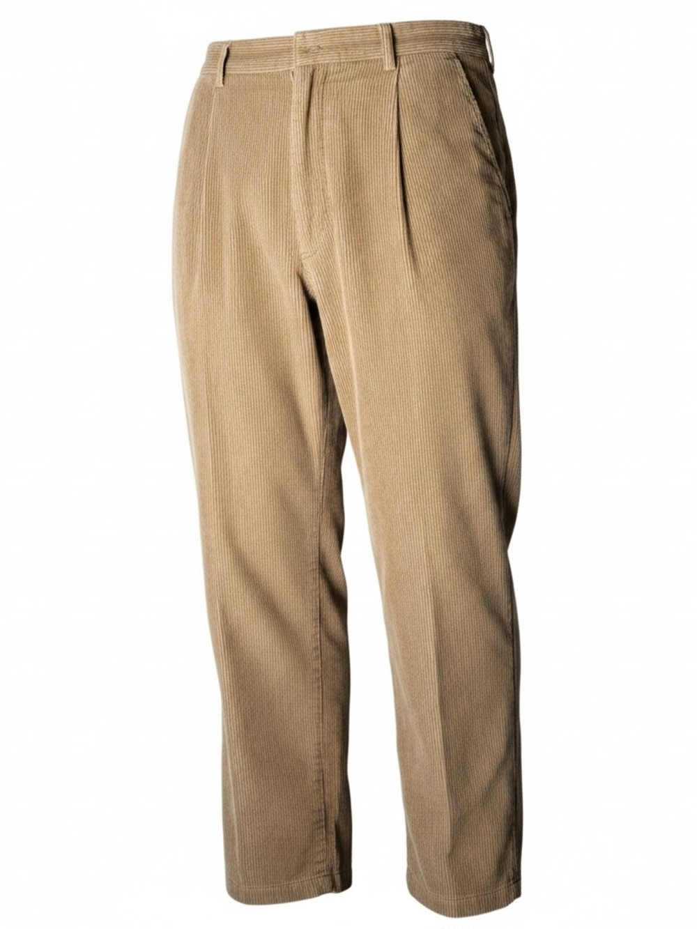 Saddlebred Corduroy Pants Mens 36x29 Tan Pleated Vintage Workwear Distressed